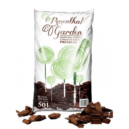 Spalvotas mulčias, Premium, Rudas. 50L