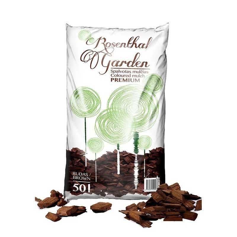 Spalvotas mulčias, Premium, Rudas. 50L